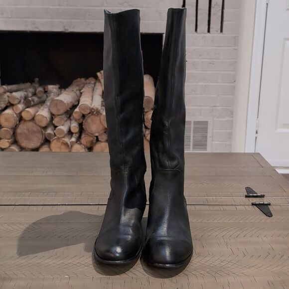 Arturo Chiang "Bes" Black Leather Riding Boot with Studs Sz 9.5 - Picture 5 of 16